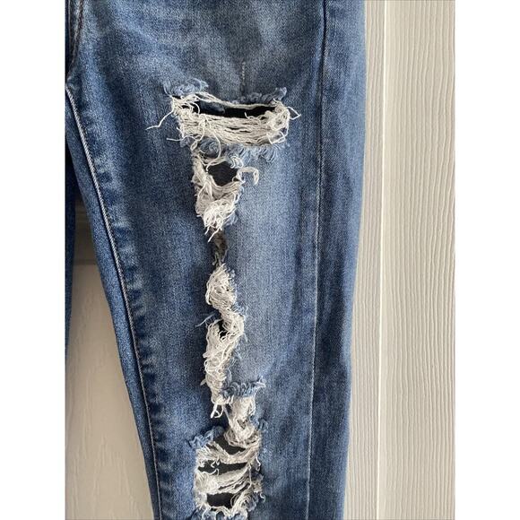 American Eagle Women's 2 Next Level Stretch Skinny Jean Distressed Denim - Picture 5 of 11